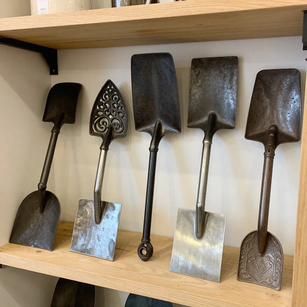 Artisan at work on metal boot scraper