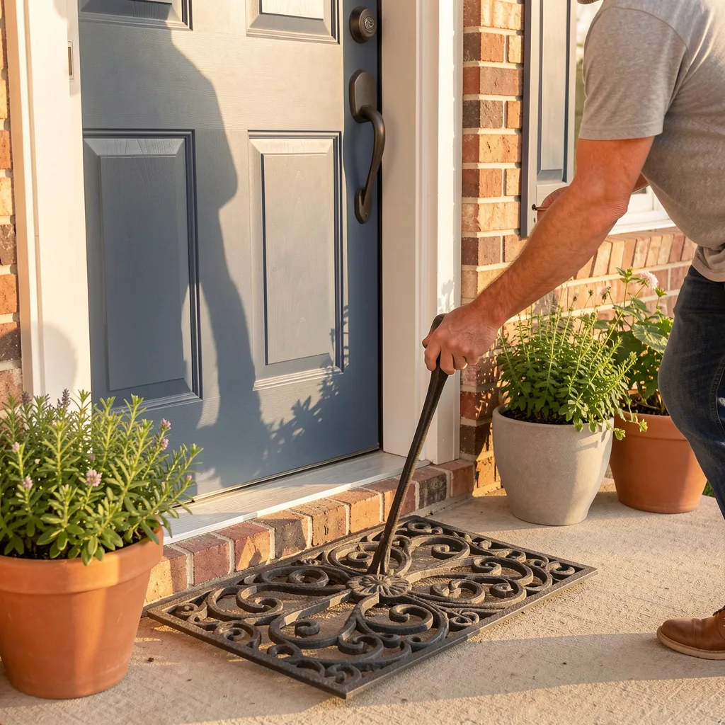Wall-mounted scraper installation
