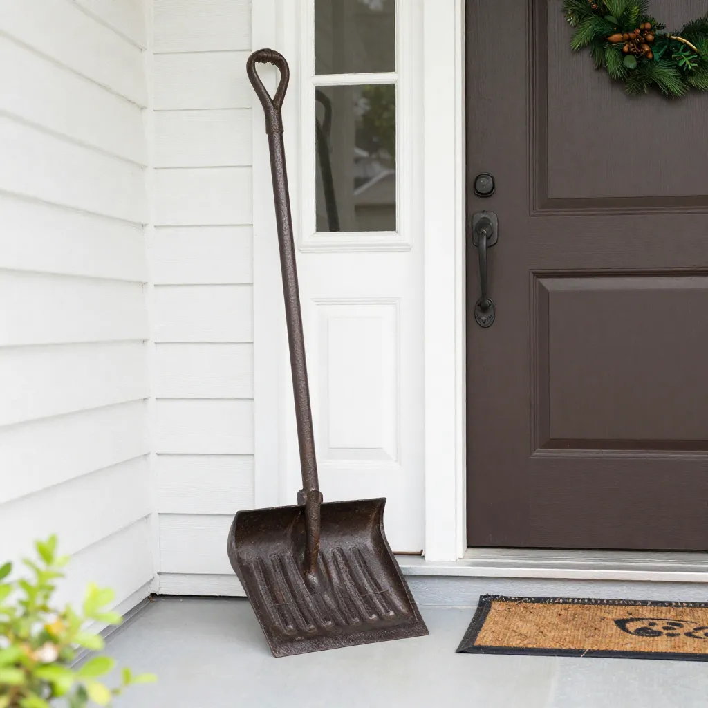 Cast iron scroll boot scraper with classical curves